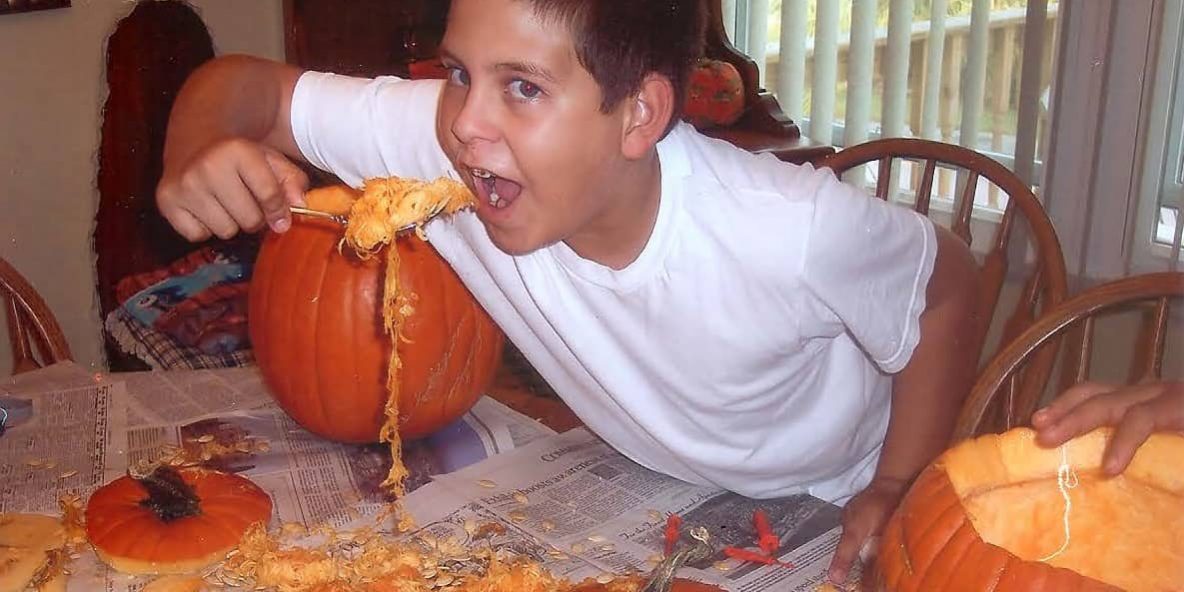 eating pumpkin guts
